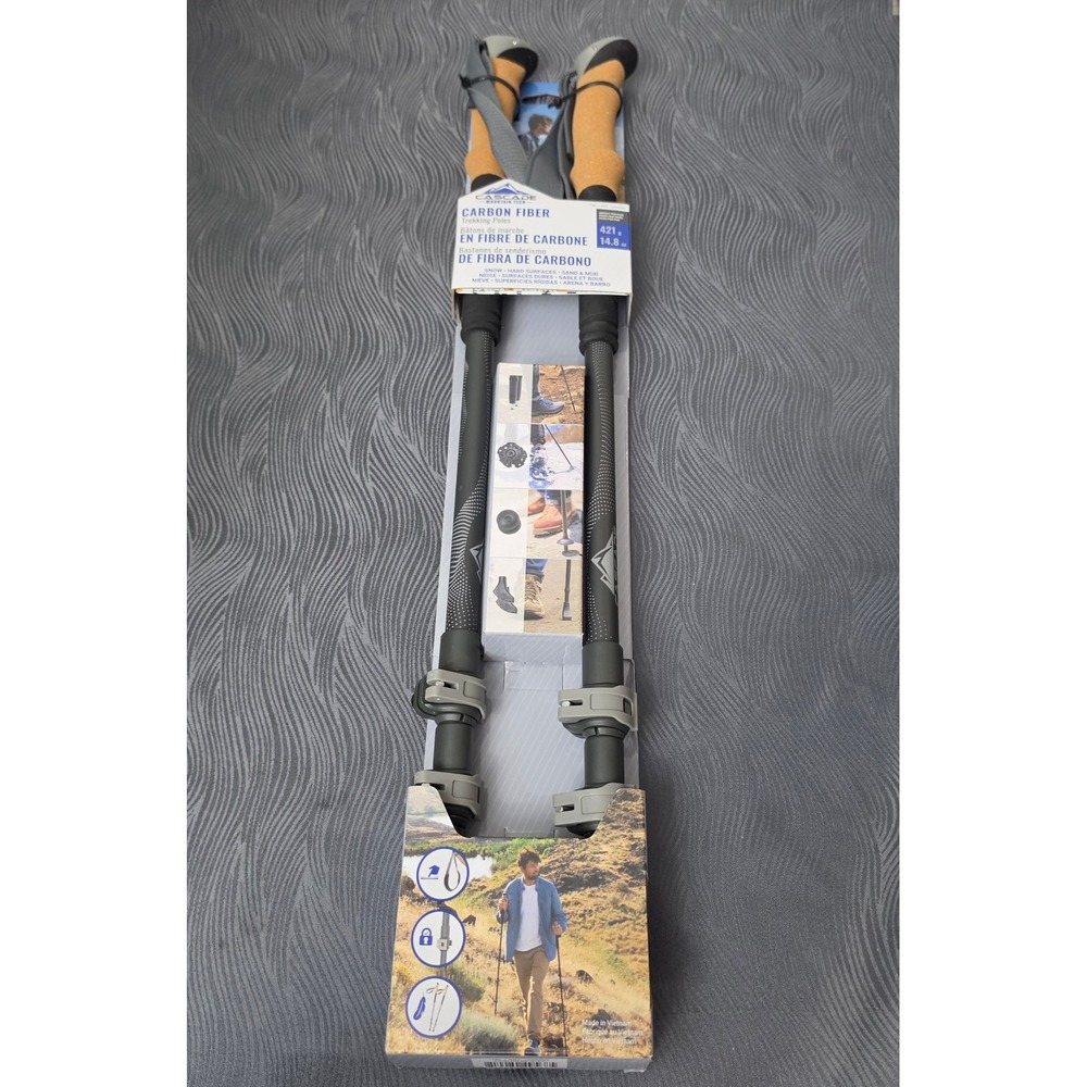 Cascade Mountain Tech Trekking Poles Unisex OS Black Carbon Fiber 1654502
